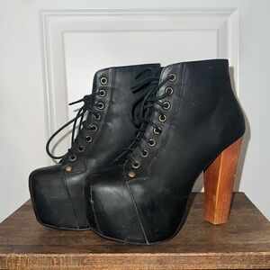 Black Leather Jeffrey Campbell Lita Bootie